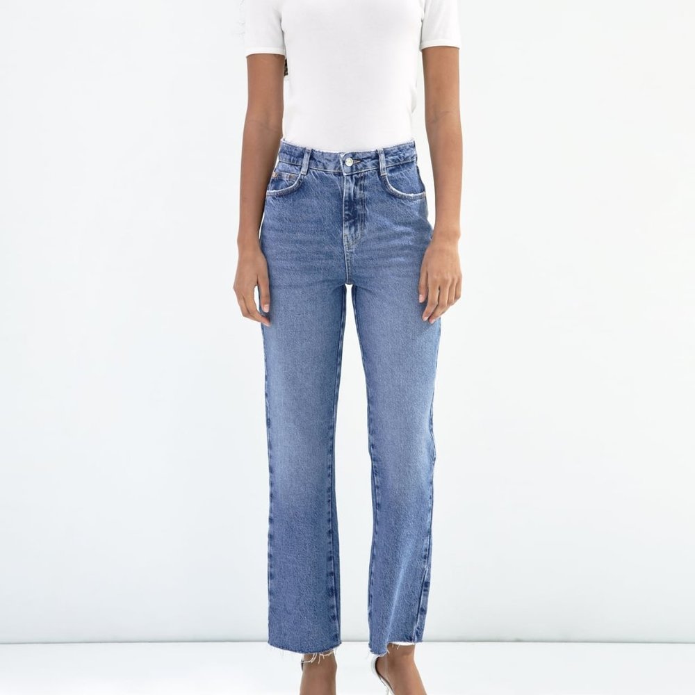 NWT Zara High Rise Z1975 Straight Leg Jeans
